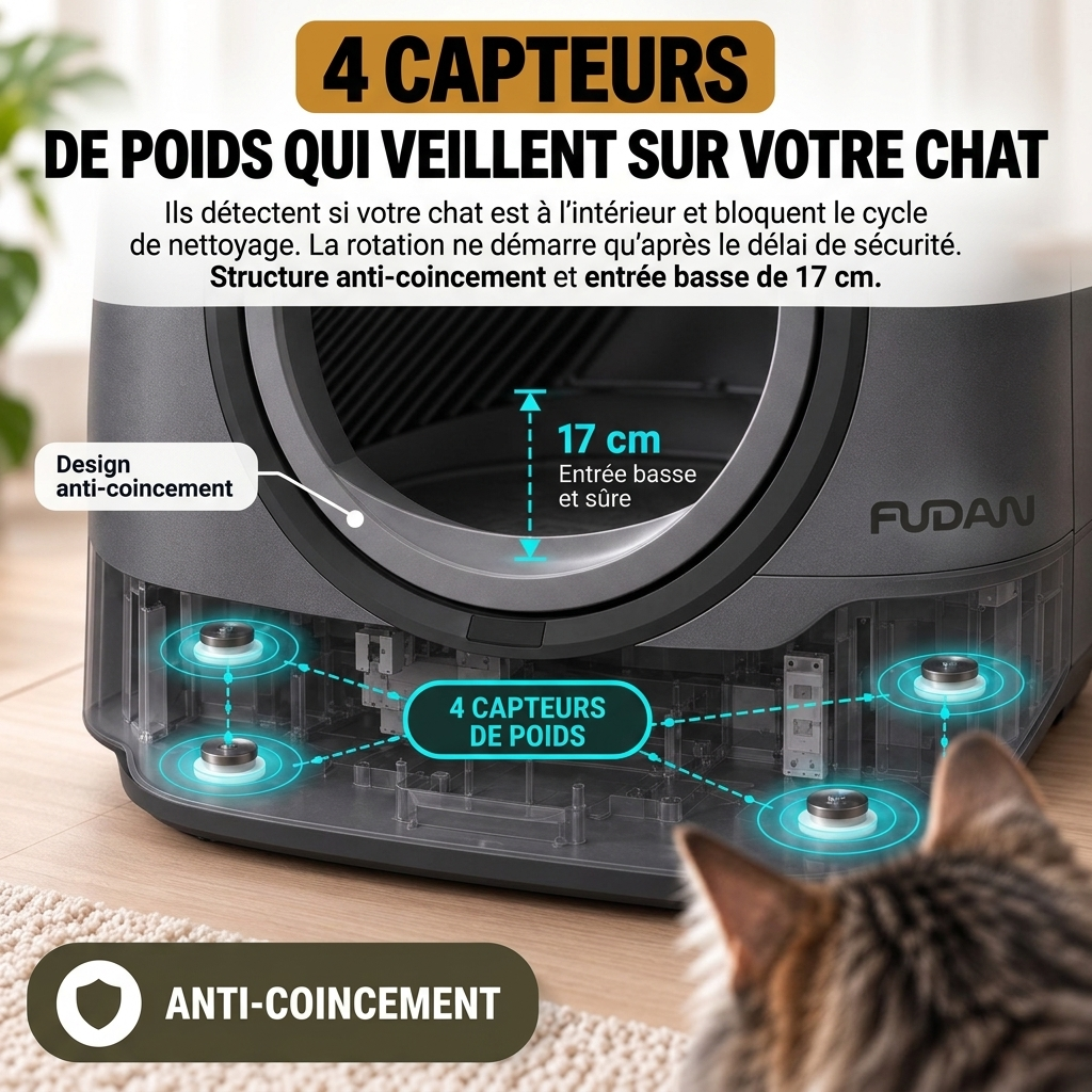 Quatre capteurs de poids
