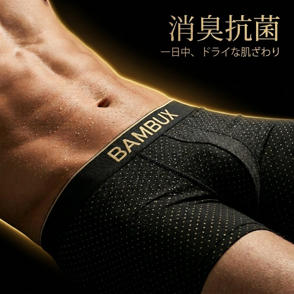 【5枚のご注文で10枚届く】Bambux™ 竹繊維ボクサーパンツ｜消臭×抗菌×シルクの肌ざわり